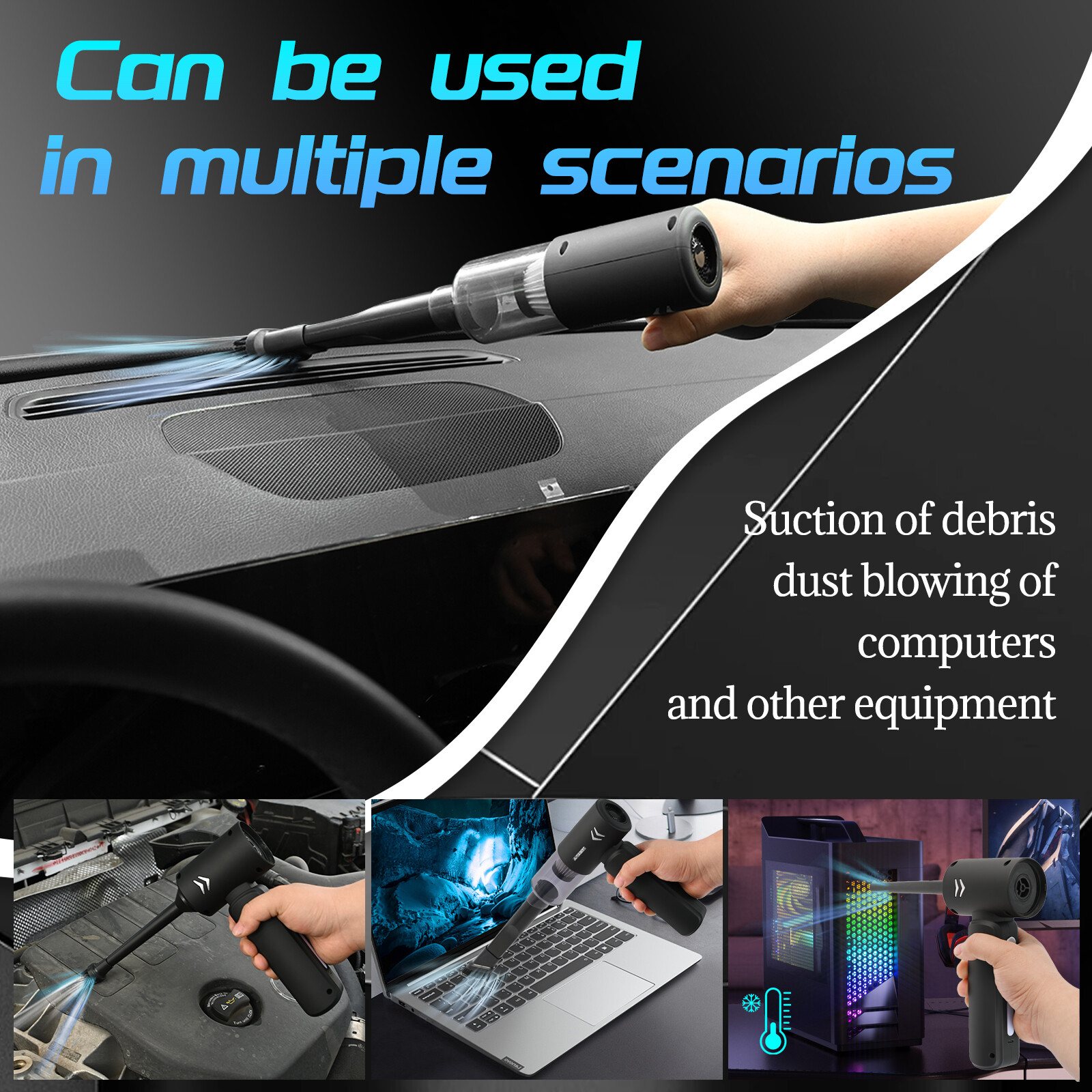 3in1 Car Home 120W Vacuum Cleaner Air Blower Cordless Handheld Rechargeable Mini