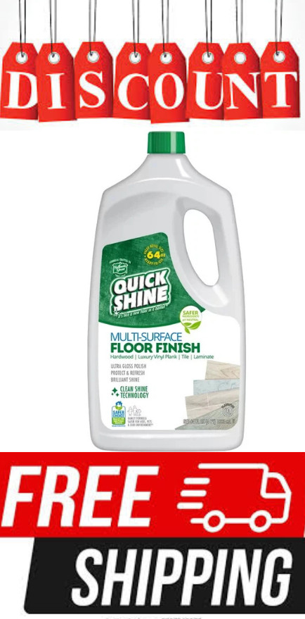 Quick Shine Multi-Surface Floor Finish, Pfas-Free Formula, Floor Polish, 64 Oz
