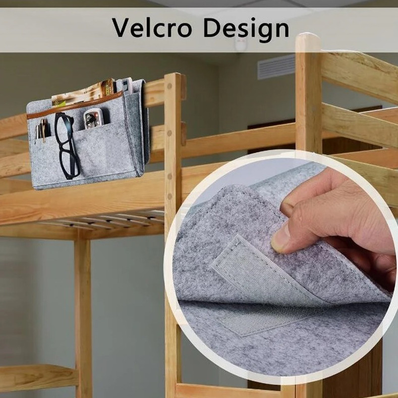 1 pc Felt Hanging Storage Bag Bed Sofa Organizer for Dorm Bedroom NEW
