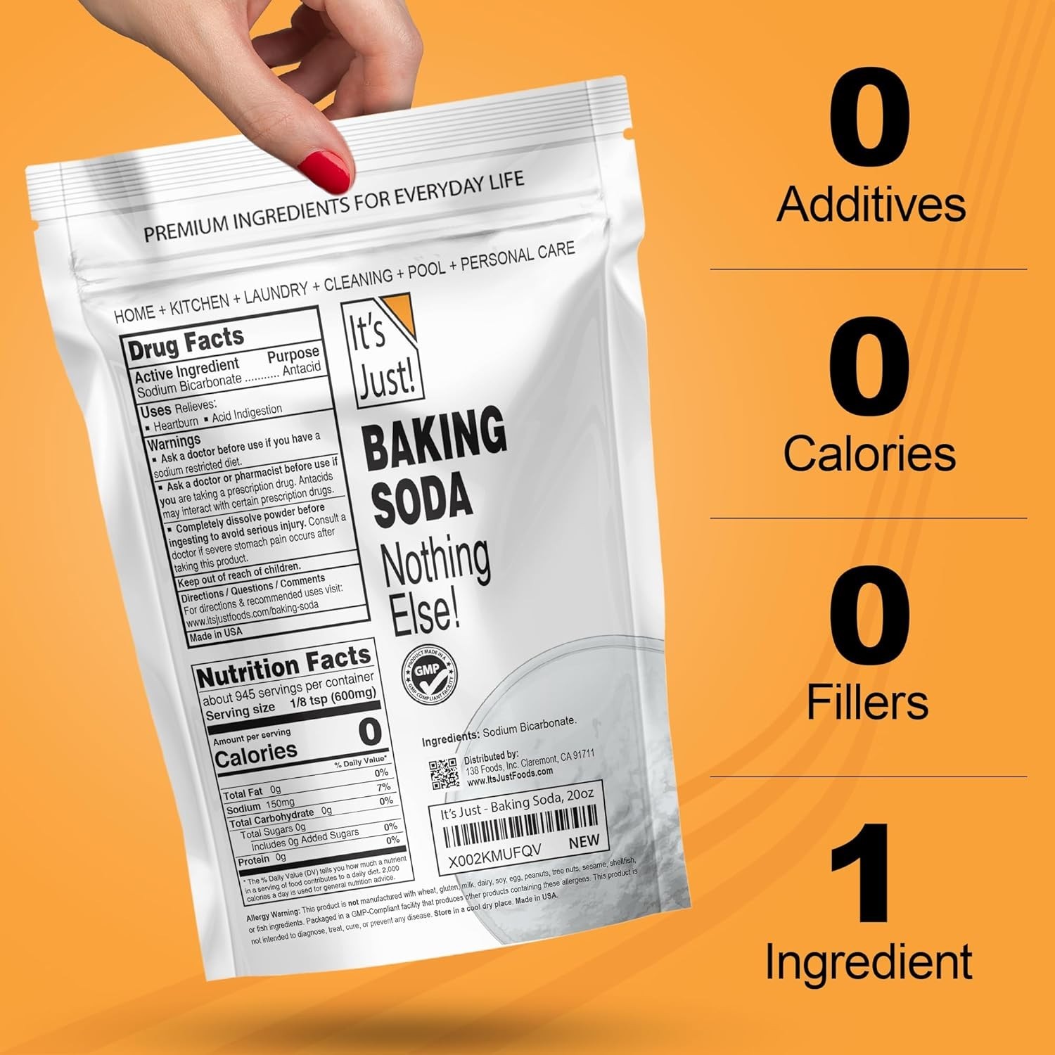 1.25 Pound Pure Sodium Bicarbonate – Additive Free and Eco-Friendly Solution