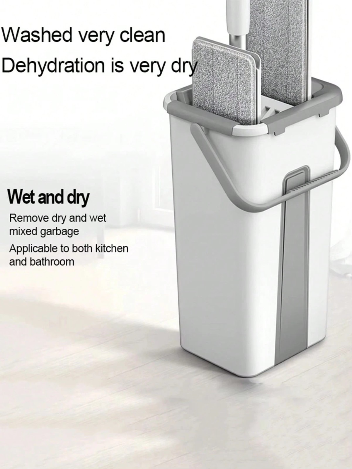 New Hands Free Flat Mop Bucket Washable Microfiber Hardwood Floor Mop