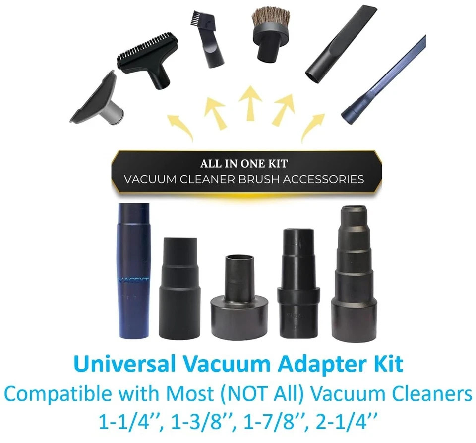 Universal Vacuum Attachments & Brushes Kit – Hardwood Floor Vacuum Brush Head…