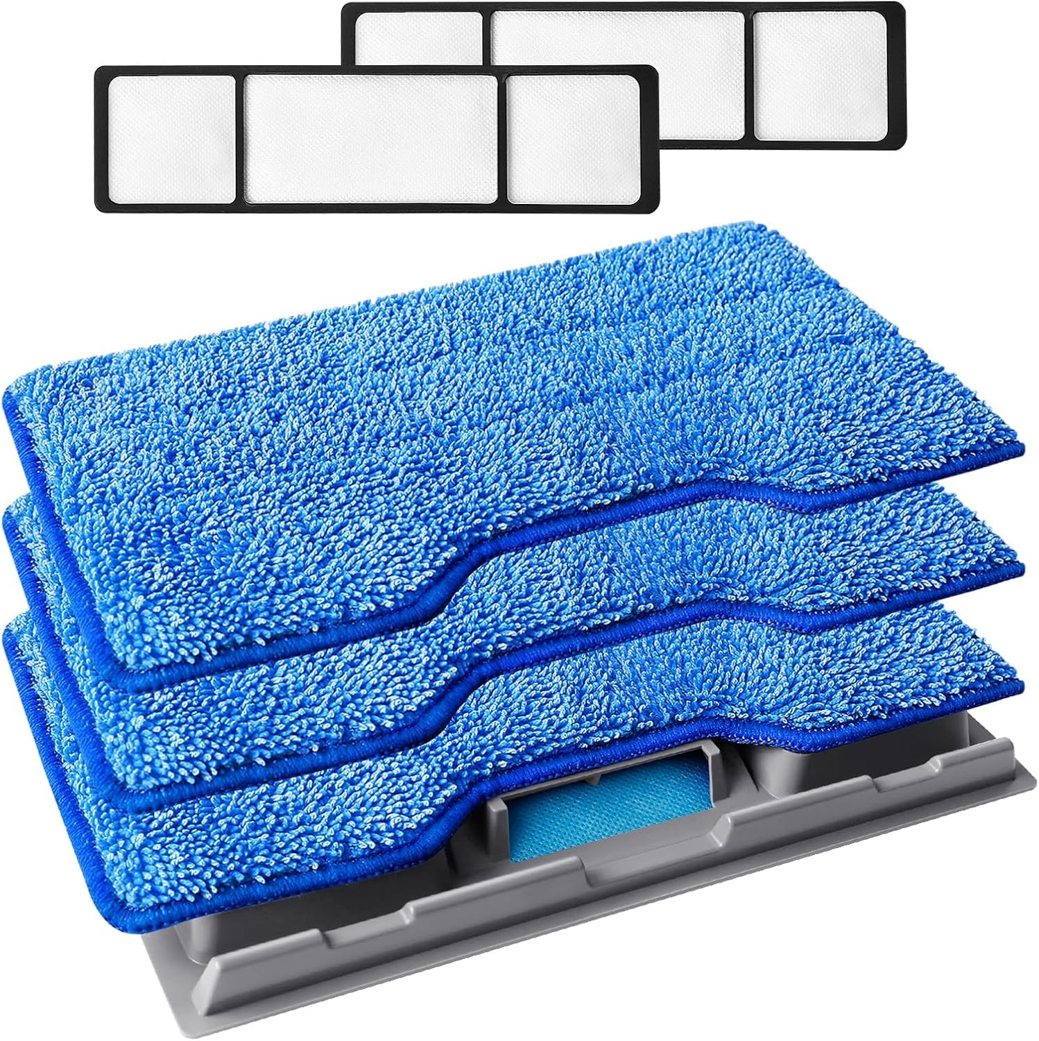 Reusable mop pad refill pack, hardwood floor mop pad, blue (1+2+3 pack)