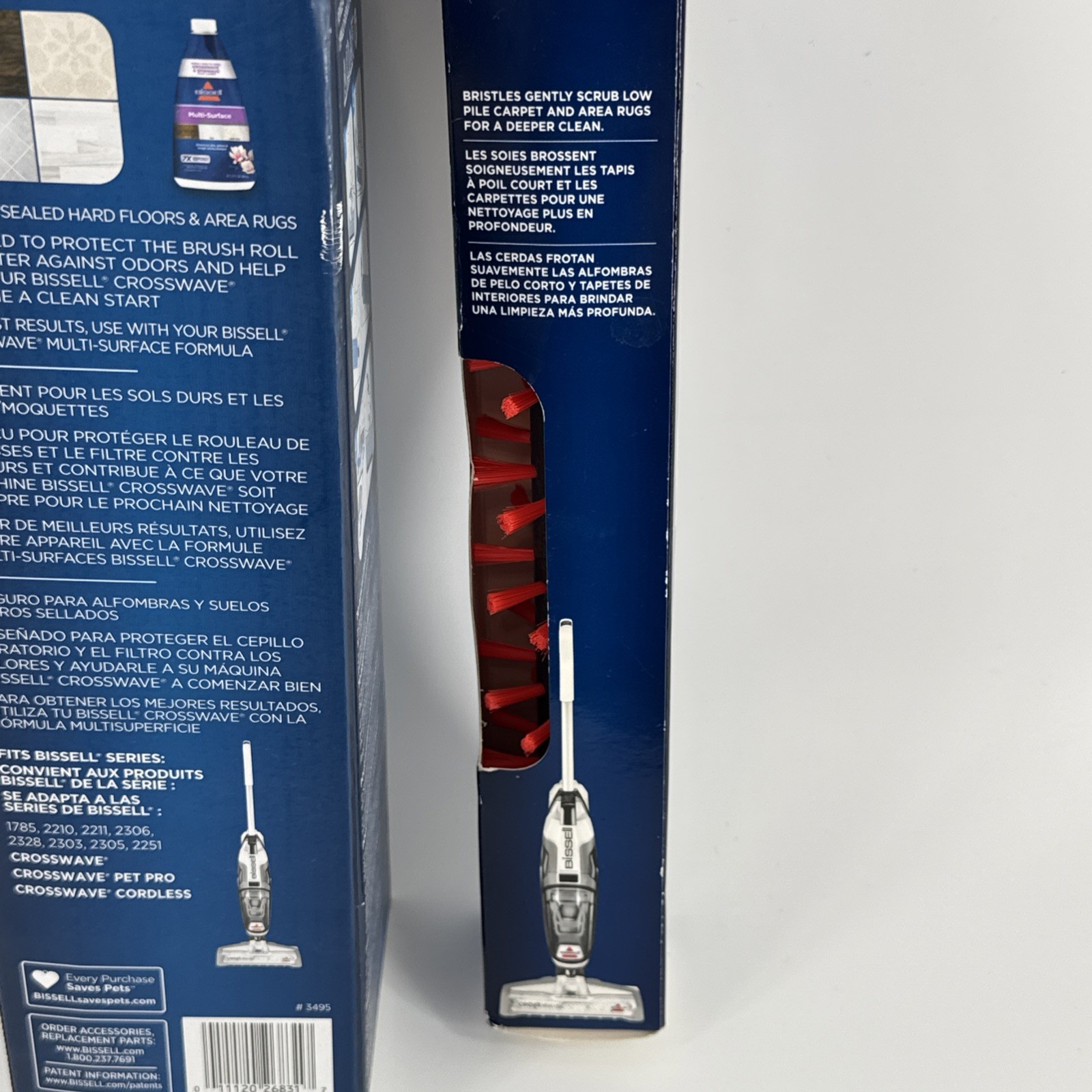 BISSELL Multi Surface Brush Roll Filter Crosswave Vacuum 3495 & Area Rug Brush