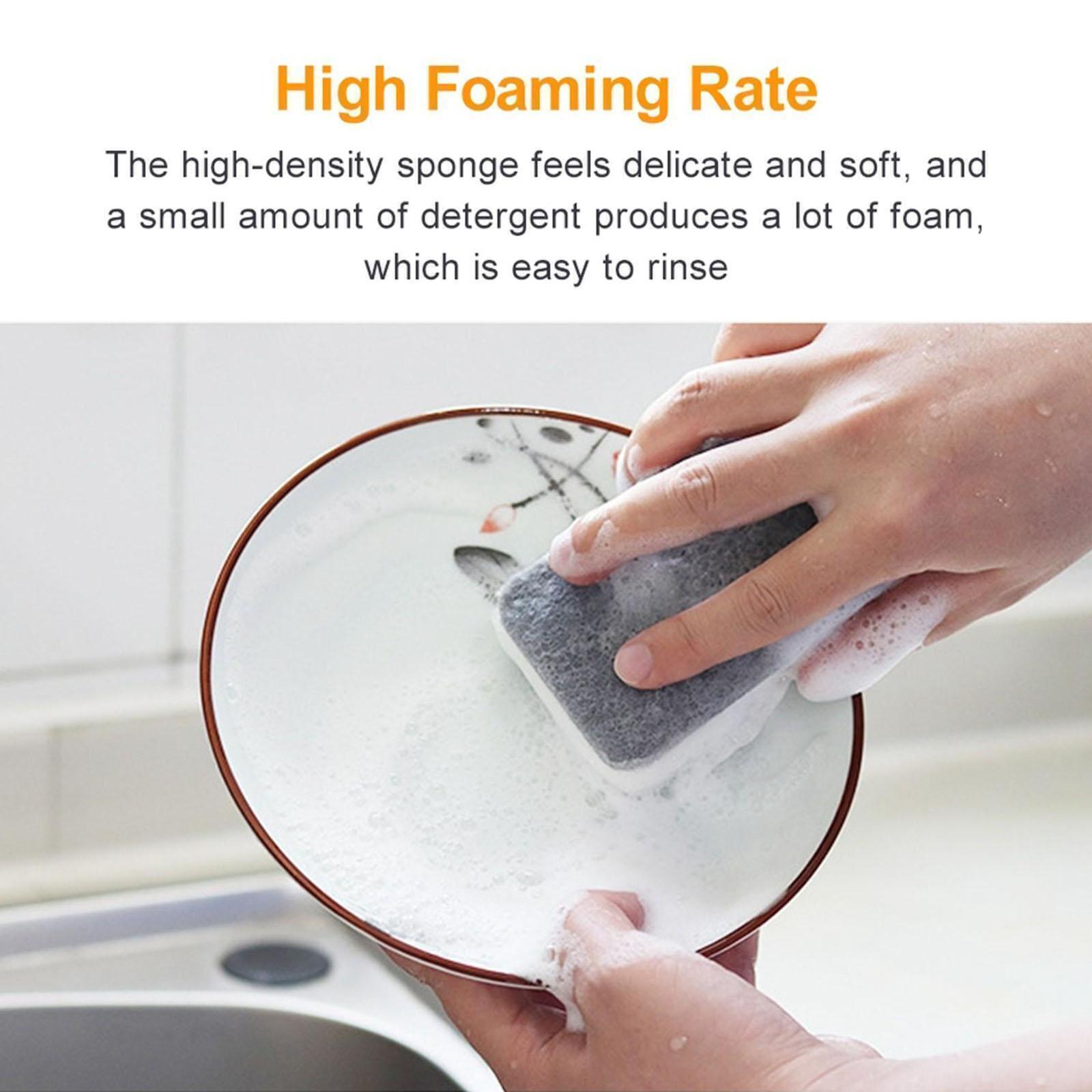 NEW 1Pc Dish Sponge For Heavy Duty Scrub Sponges ual-Sided Sponge Kitchen Q1Z4