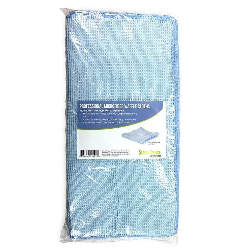 Bulk Case of 180 Microfiber Waffle Textured Cleaning Cloths,16×16, Lint Free