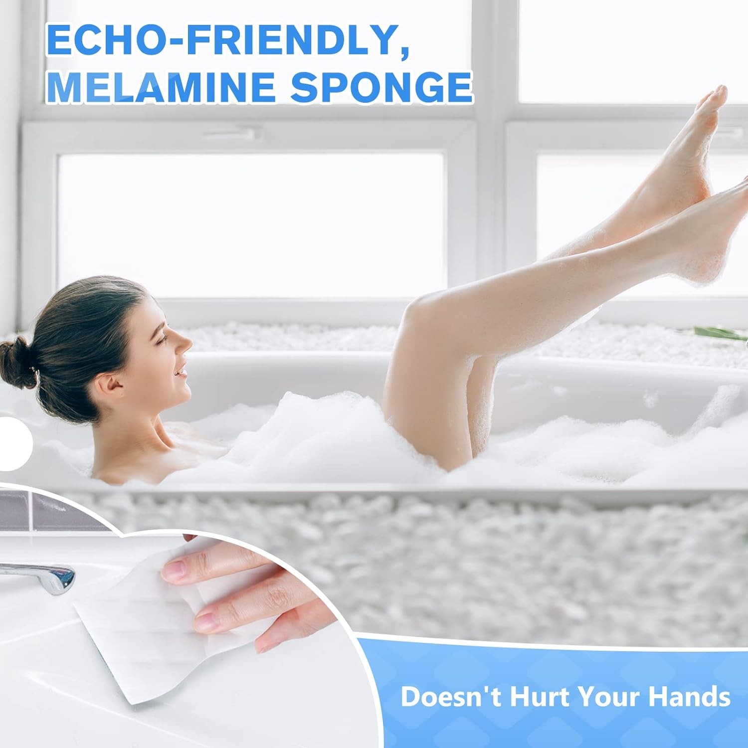 Squish Magic Eraser Sponge, 18 Pack Cleaning Pads for Walls, Oven, White