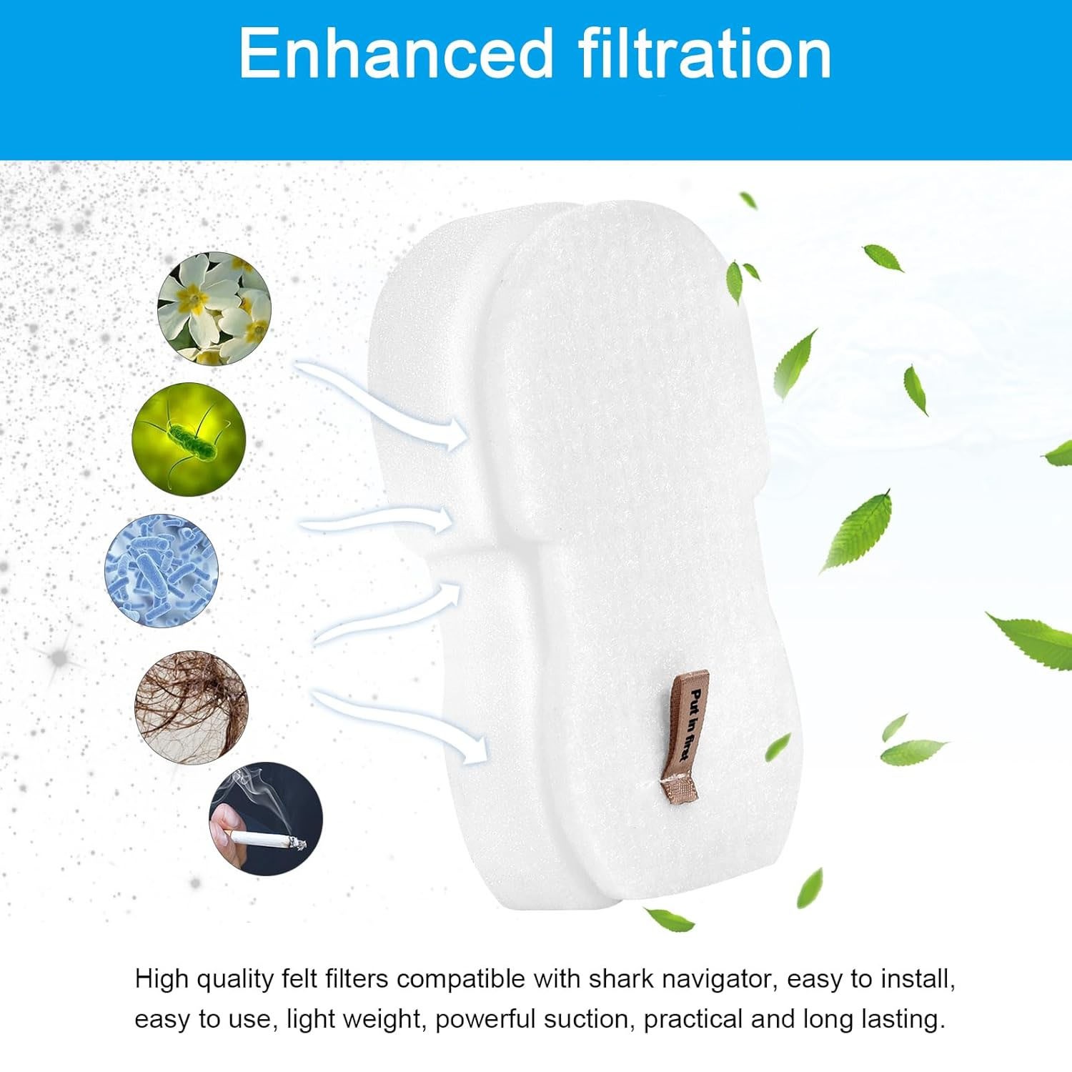 4 PACK Foam Filters for Shark QS3002HBK QS3002HEM QS3002HEG QS3002HBL QS3000QRD