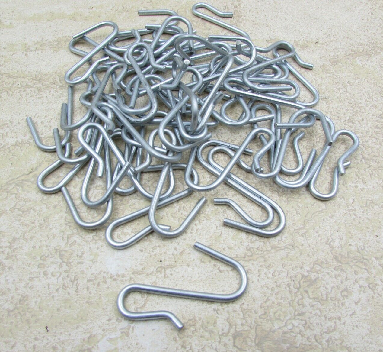 50 PACK Merchandise Display S Hooks, Strip Hook, Hanging, Clip Type, Wire Grid
