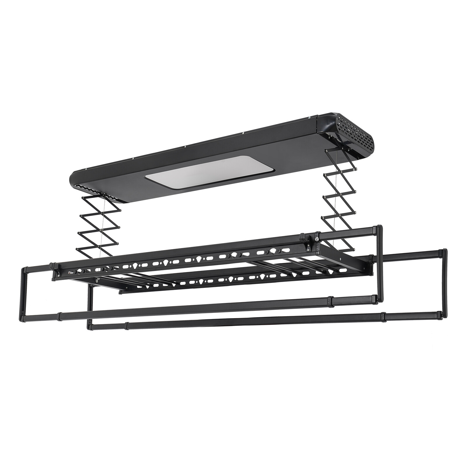 Electric Retractable Airing Rack Clothes Drying Rack W/ Remote Control & Light