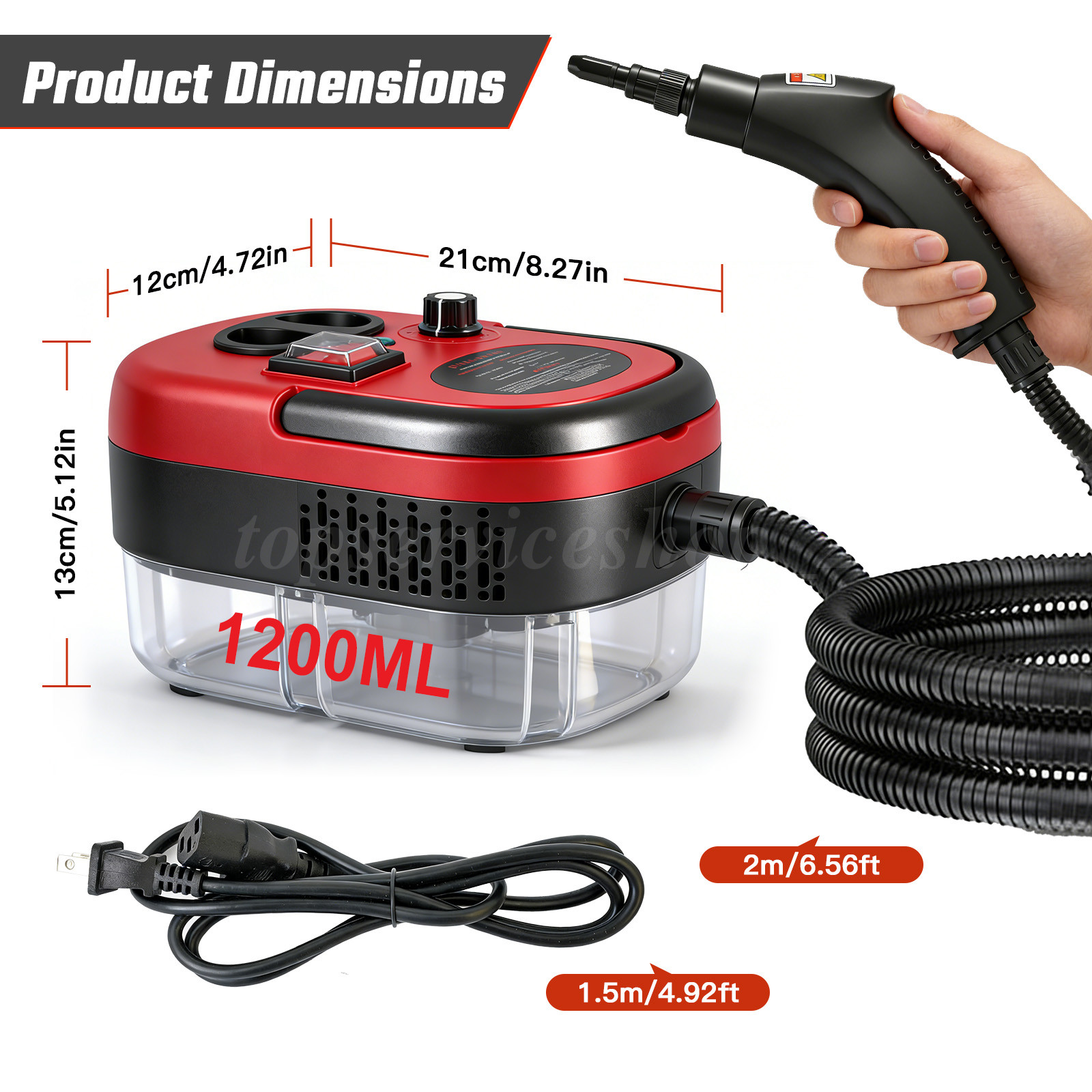 Handheld Steam Cleaner Car Detailing Cleaning Machine Vehicle Auto Washer 2500W