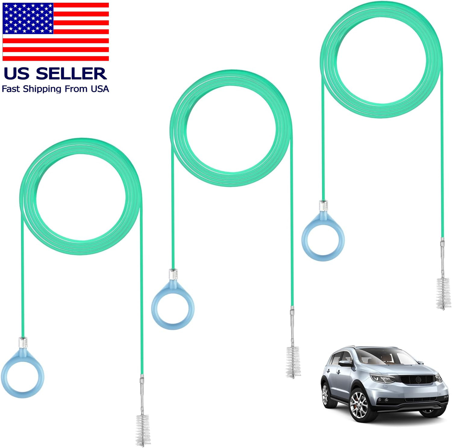 3 Pcs Auto Sunroof Drain Cleaning Tool, 120 Inch Long Flexible Tube Cleaning Bru