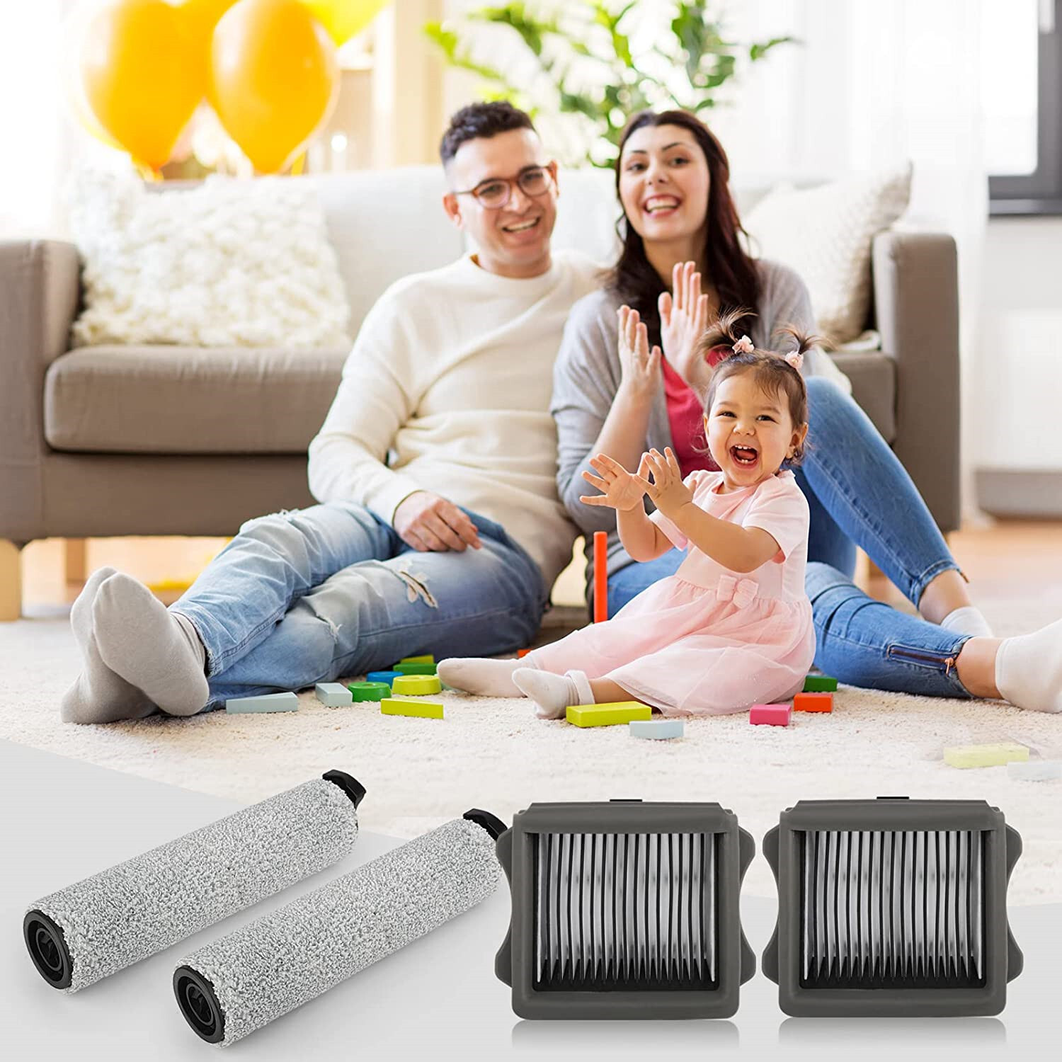 Replacement HEPA Filter and Brush Roller for Tineco iFloor 3 and iFloor One S3