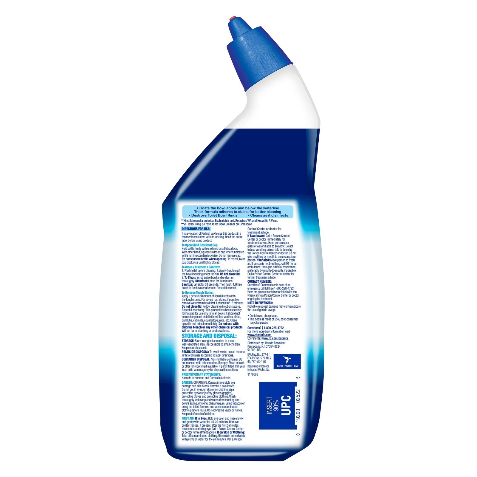Lysol Power Toilet Bowl Cleaner Atlantic Fresh 24oz 2-Pack Disinfecting Gel