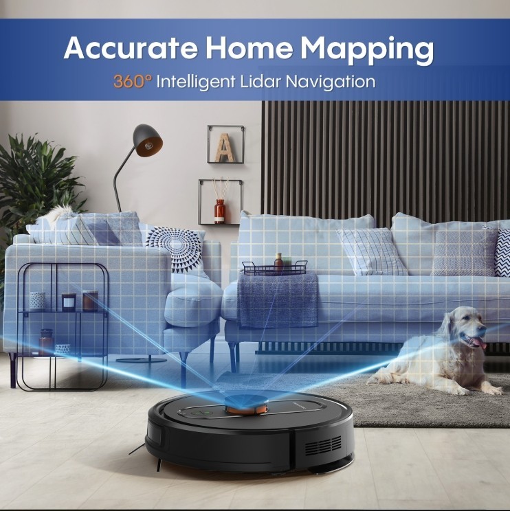 Bagotte Robot BL20 Pro Robot Vacuum and Mop Robotic Vacuum with Mapping, Self-E