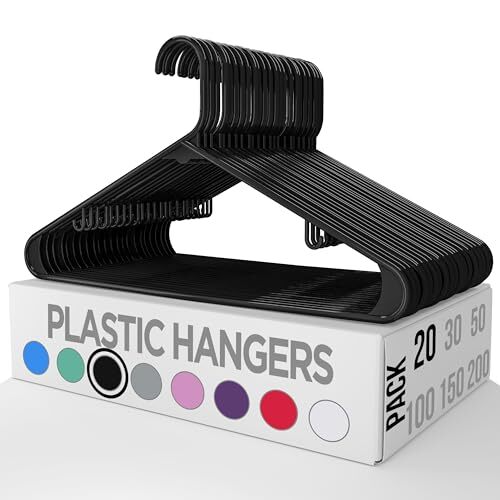 Utopia Home Plastic Hangers 20 Pack – Skirt Hangers Assorted Colors , Sizes