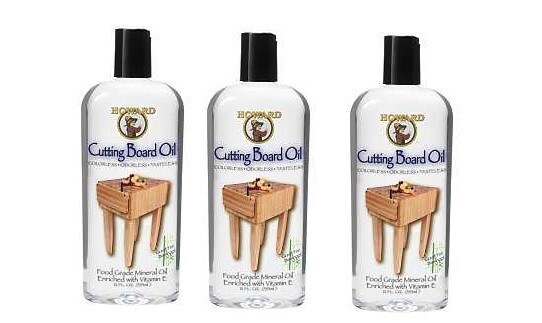Howard BBB012 12 Oz Butcher Block Cutting Board Oil (3-PACK)