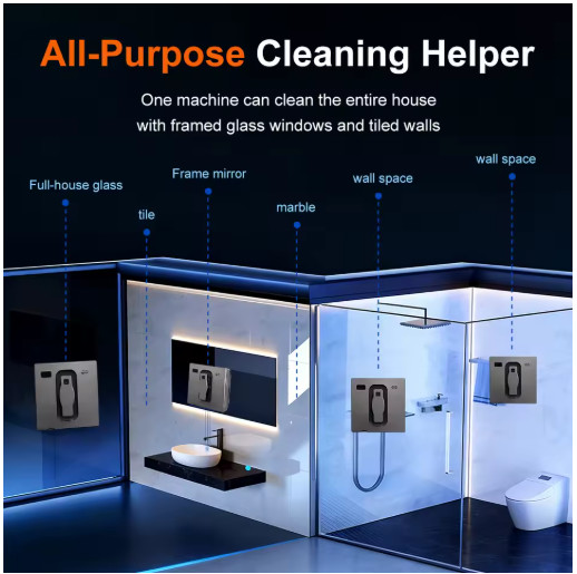 PuRuiKai Robot Window Cleaner with App Control & Dual Water Spray