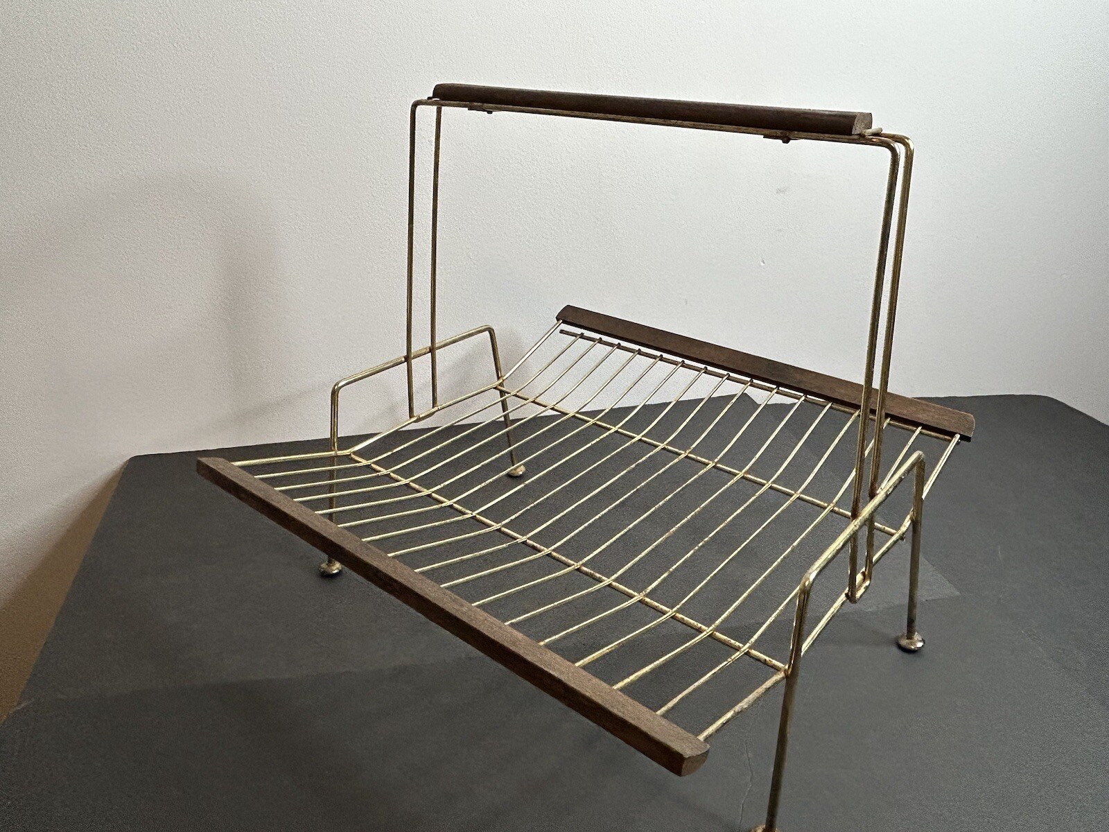 vintage magazine rack Wood And Metal / Mid Century Decor