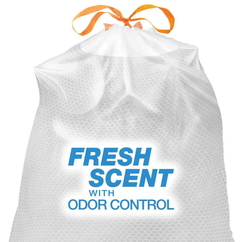 13 Gallon Fresh Scent Tall Kitchen Trash Bags with Drawstring, 200-Count
