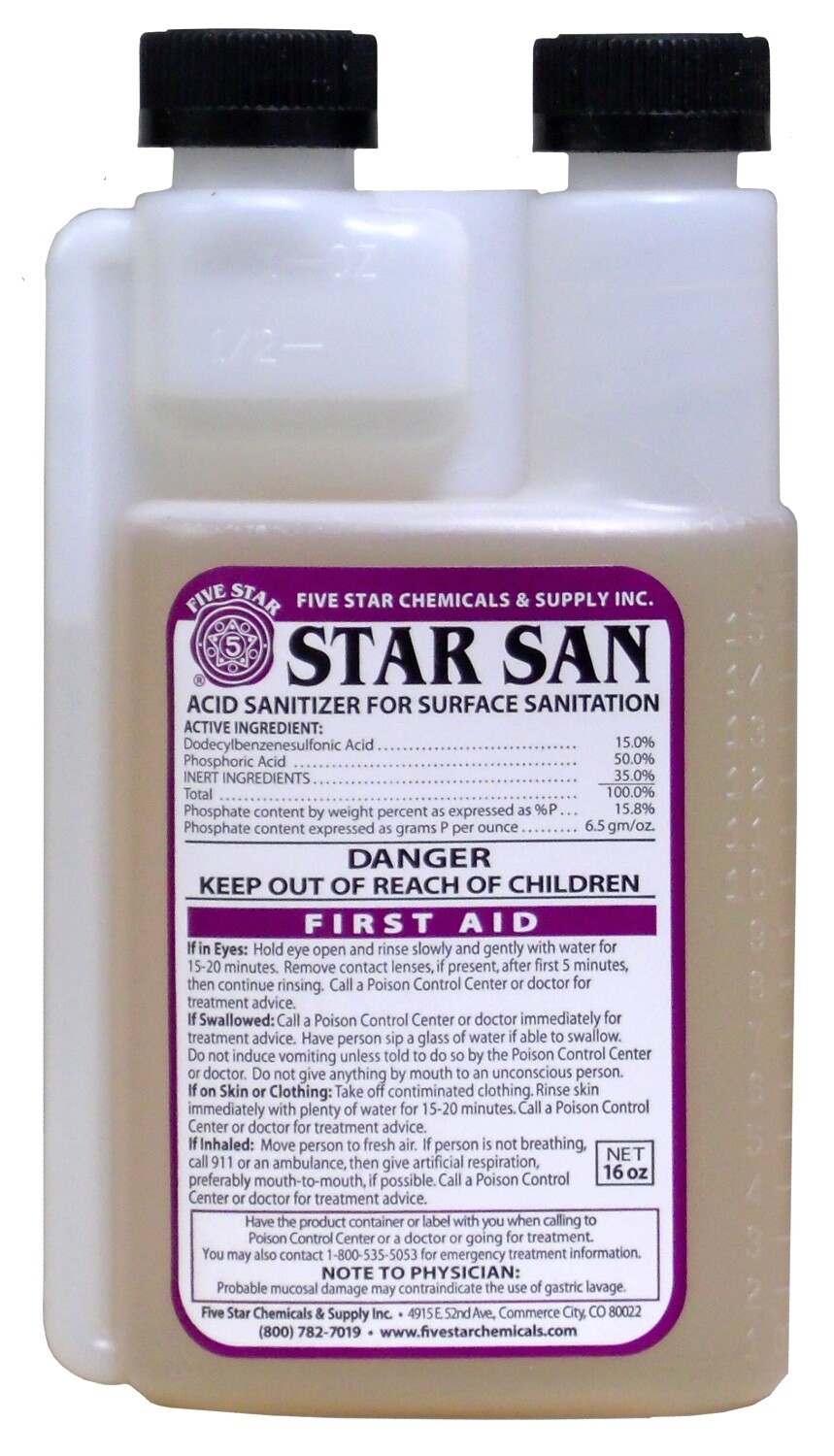 Five Star | Star San No-Rinse Sanitizer for Home Brewing Wine and Beer – 16 oz
