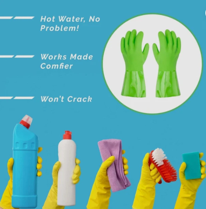 TRUE BLUES Small Lime Green Cleaning Gloves, 1 EA
