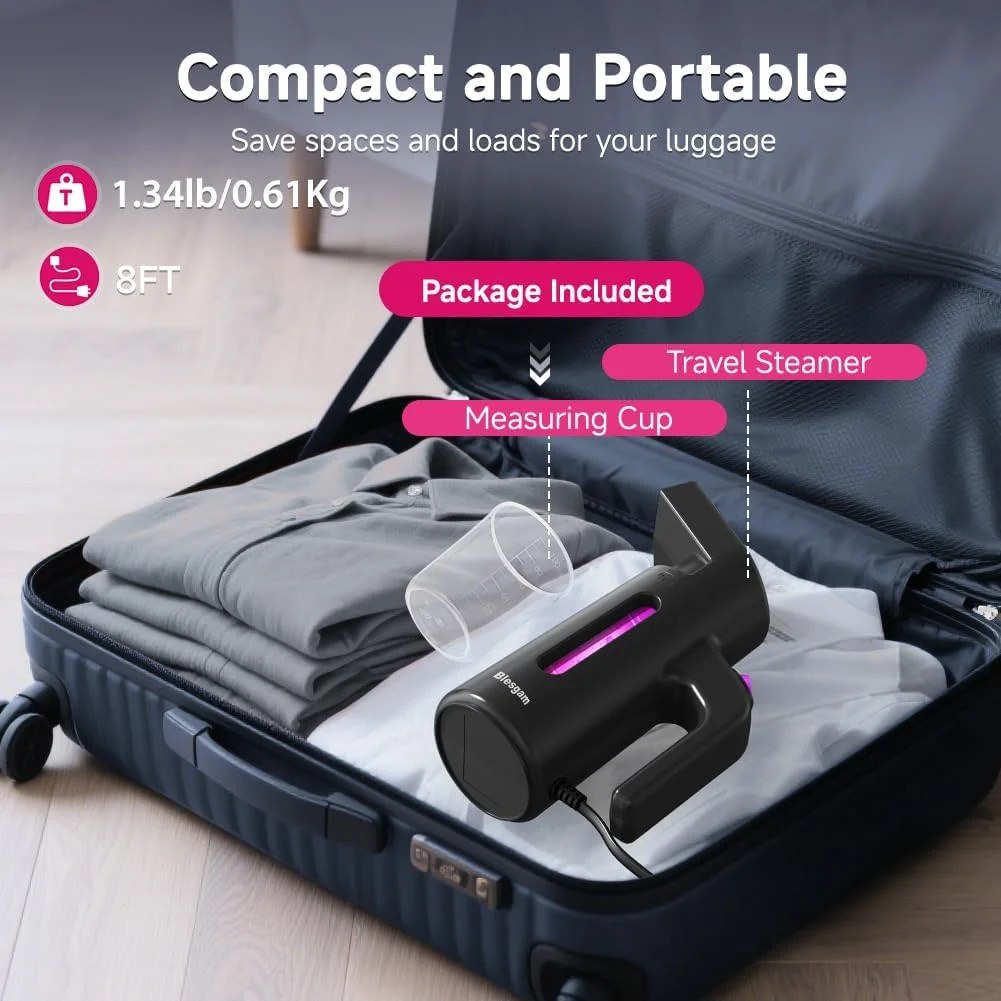 Travel Steamer for Clothes Handheld Garment Steamer 25g/min 180ml 700W GY168