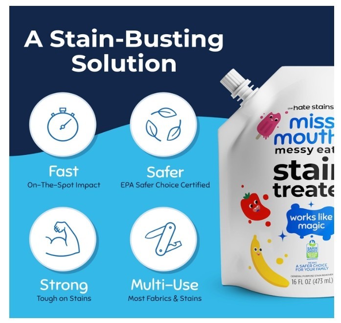 Miss Mouth’s Messy Eater Stain Treater Set 2 each 16oz Spray & 16oz Refill Pouch