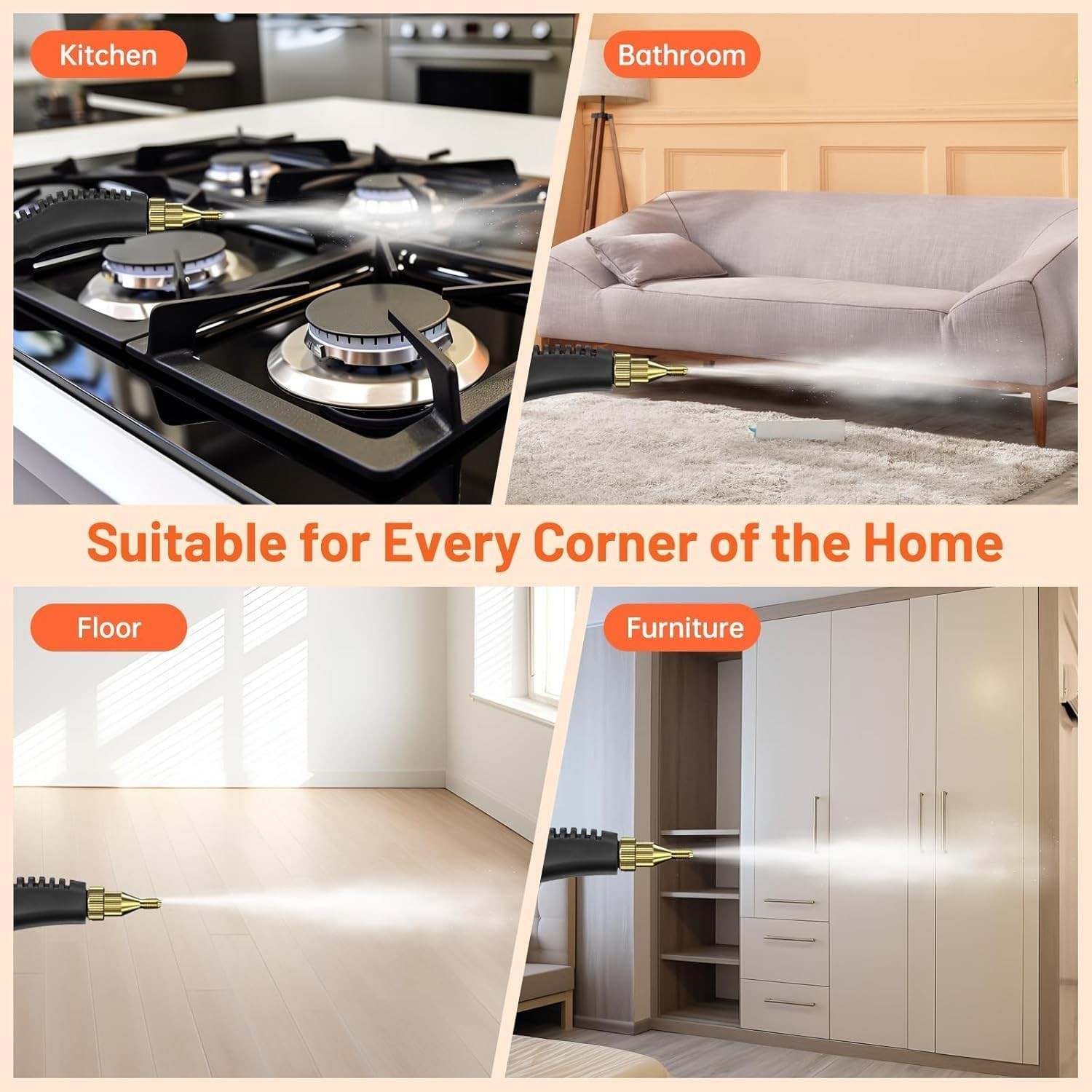 3800W/2500W High-Pressure Steam Cleaner Machine for Household & Car Cleaning