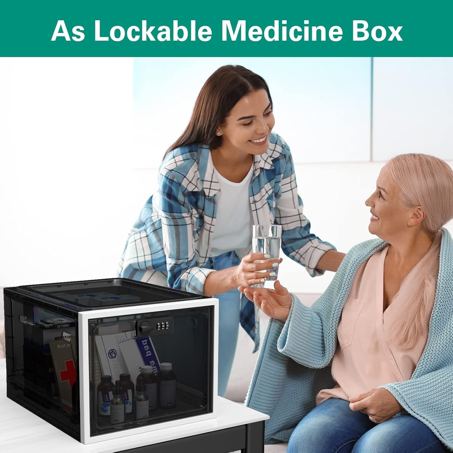 Large Black Lock Box for Medication, Snacks & Personal Items – Maximum Safety