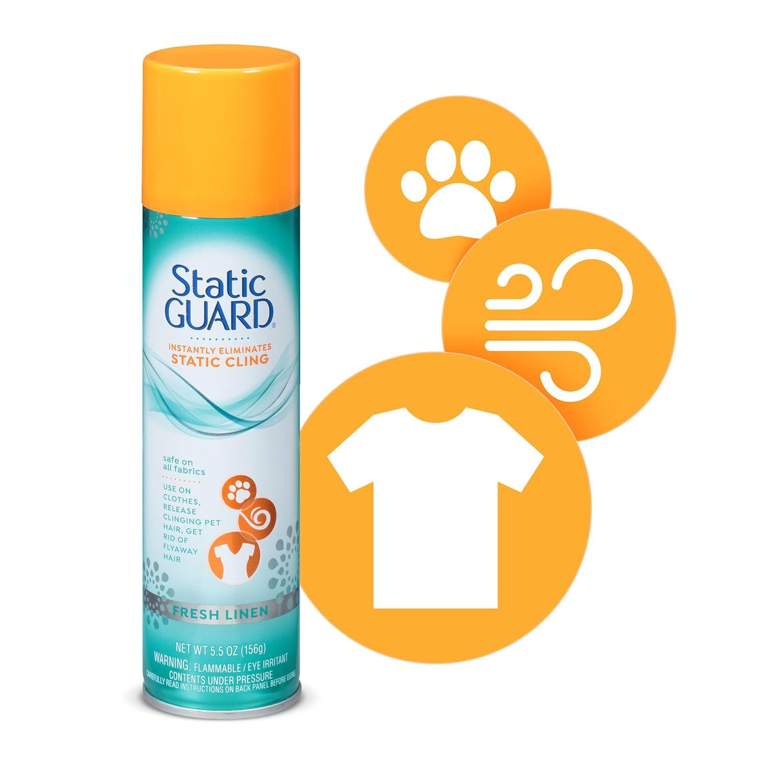 Static Guard Fresh Linen Scent Spray, 5.5 oz