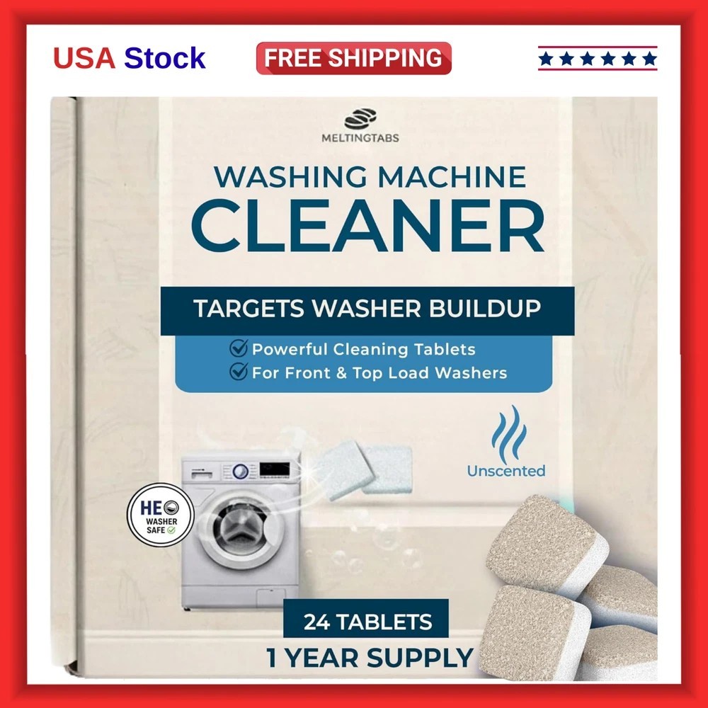 Uproot Clean Washing Machine Cleaner Tablets – 24 Pack for a 12 Month Supply. Fo