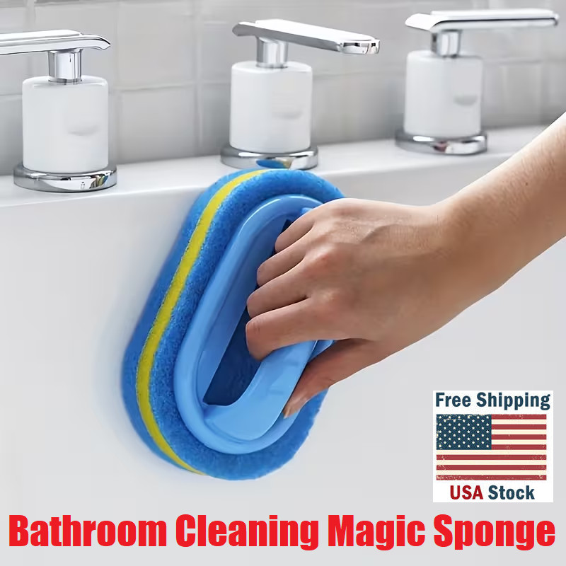 2Pcs Multifunctional Cleaning sponge with Handles for kitchen bathroom Hot USA