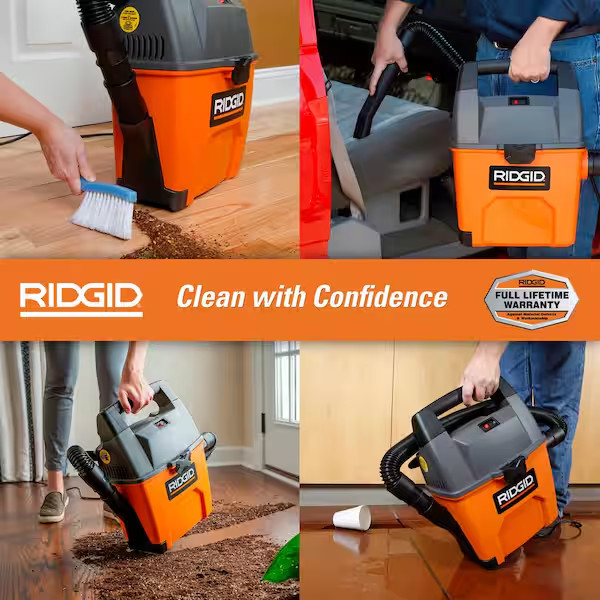 Rigid Wet Dry Vacuum Small Portable Shop Vac Cleaner Hose Lightweight 3Gal. NEW