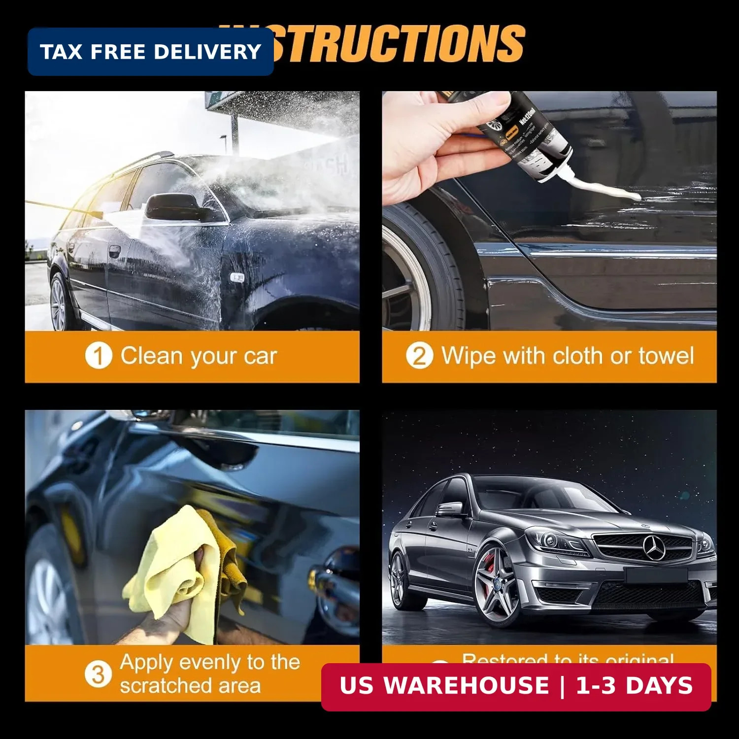 2Pcs Car Scratch Remover Wax, Professional Scratch Remover for Vehicles, Car Scr