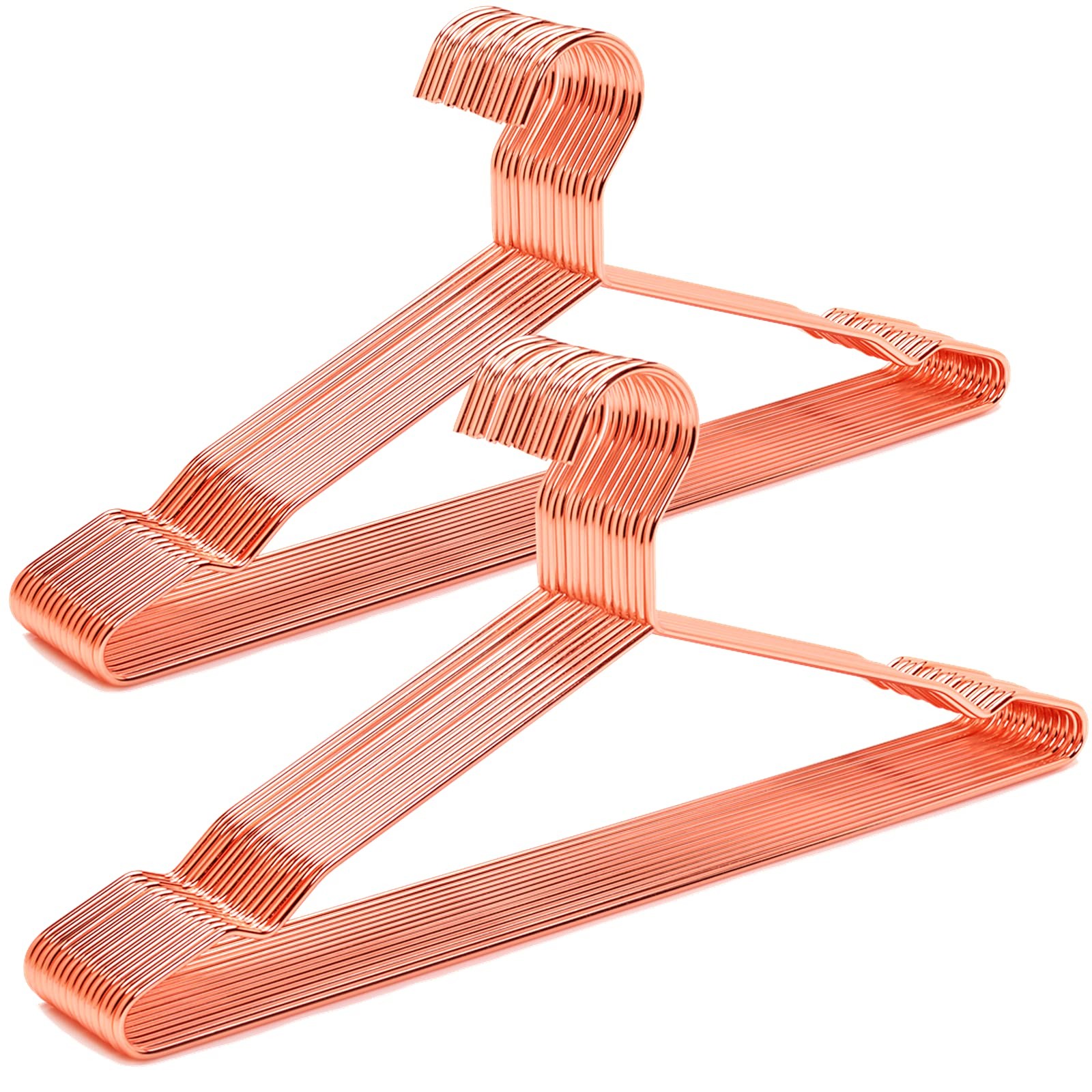 20 PACK 17″ ROSE GOLD STRONG METAL HANGER COPPER CLOTHES HANGERS HEAVY DUTY COAT