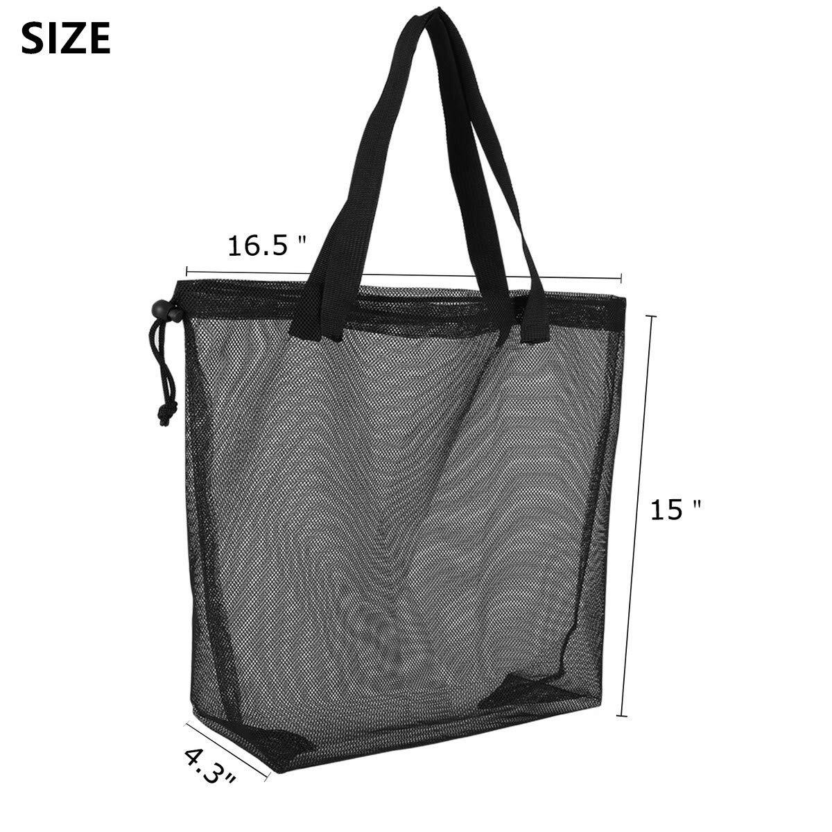 Resuable 4pack Cute Mesh Tote Plool Bagsmesh Beach Bags With Drawsting For Kid’s