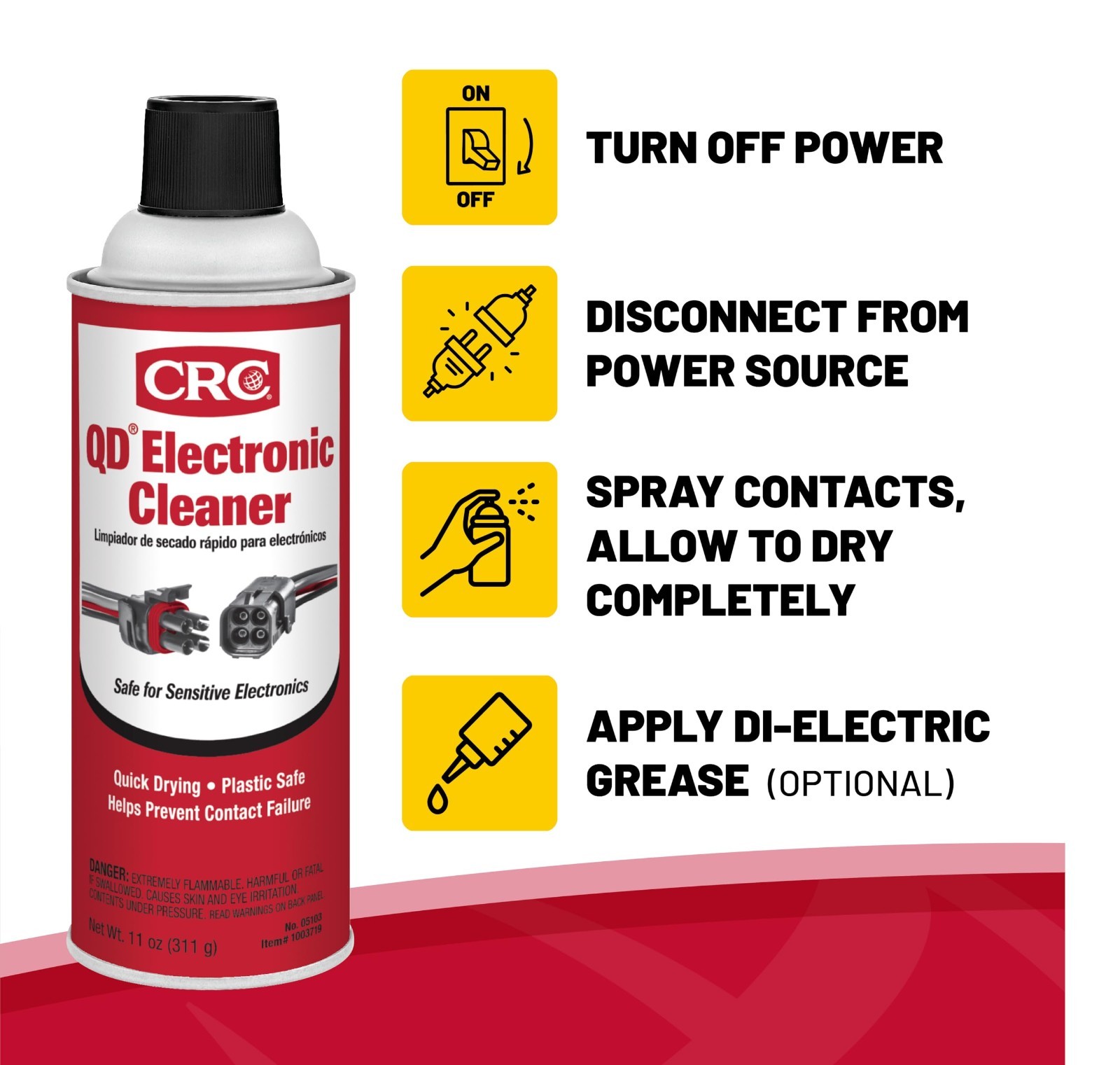 Electronic Cleaner – 11 oz, Quick-Drying, Non-Conductive, Safe for Electronics