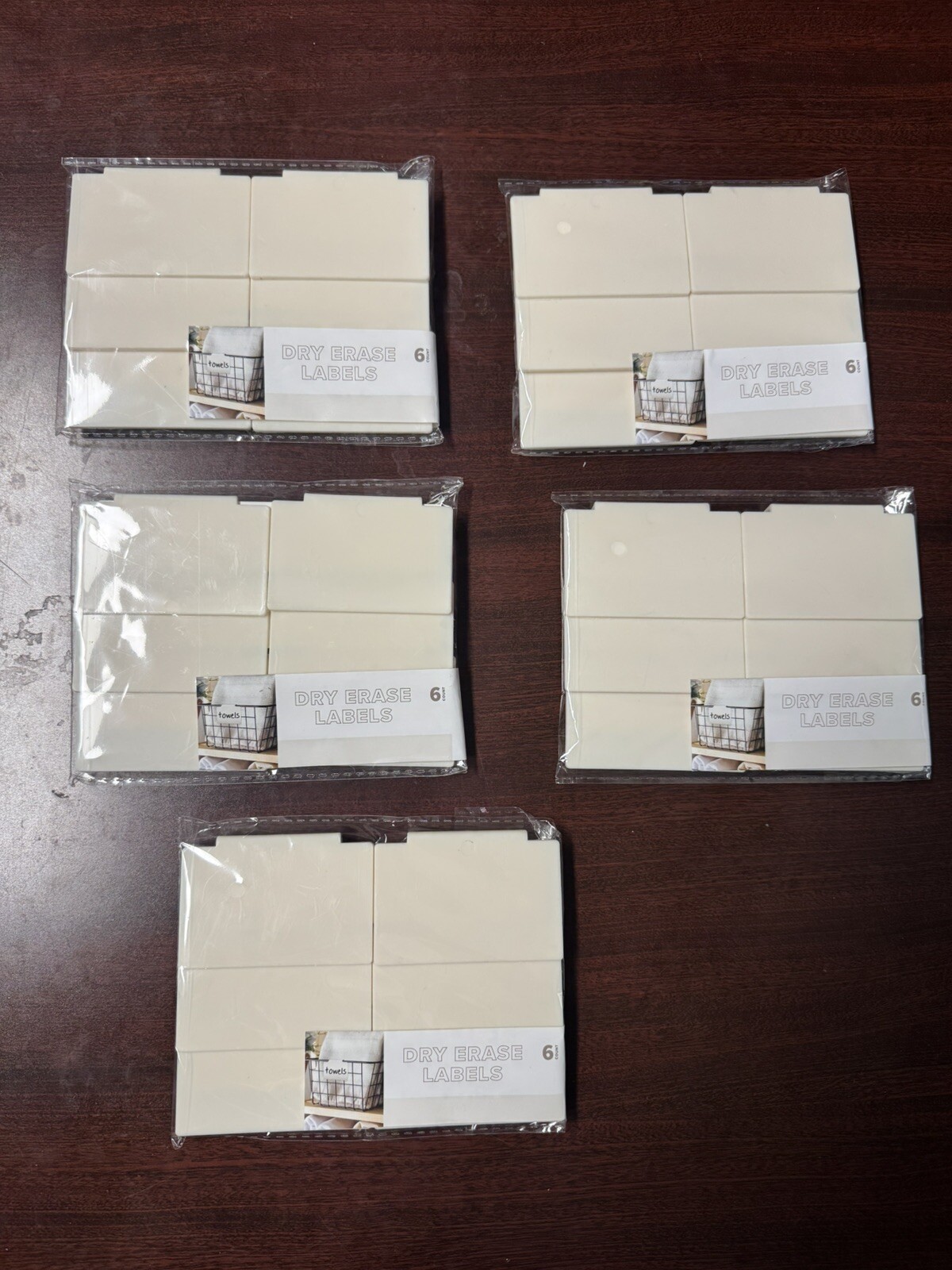 Dry Erase Labels Pantry Laundry Storage Basket Bin Clip Marker 6 Count ( 5Packs)