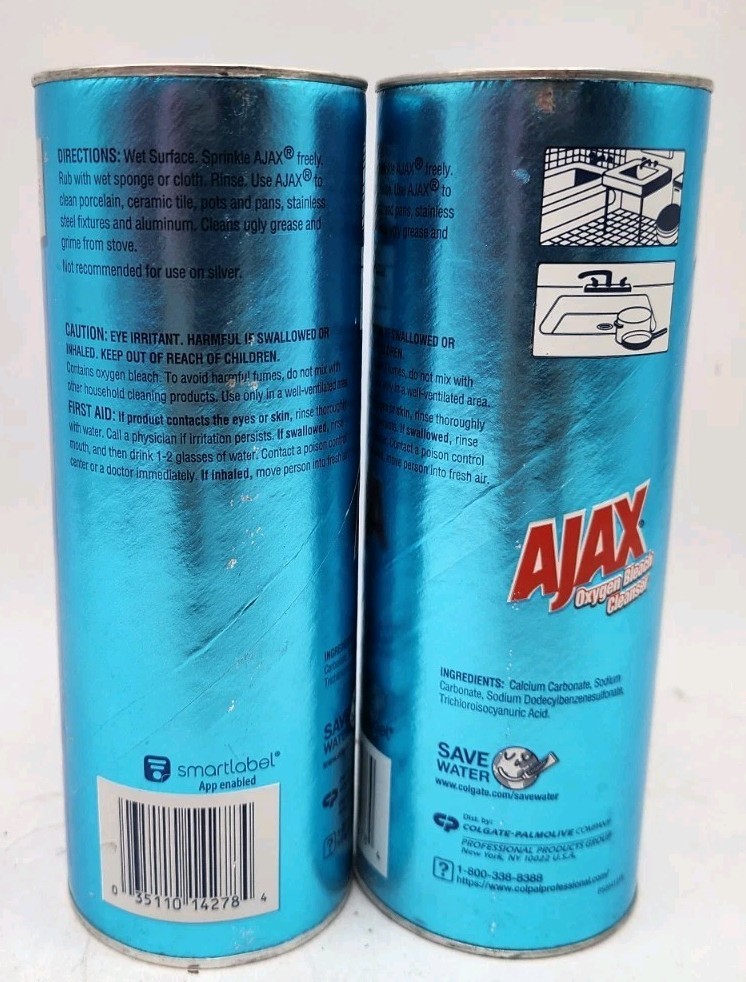 AJAX Oxygen Bleach Cleanser 21 Oz 2 Pack Heavy Duty Professional Cleaner