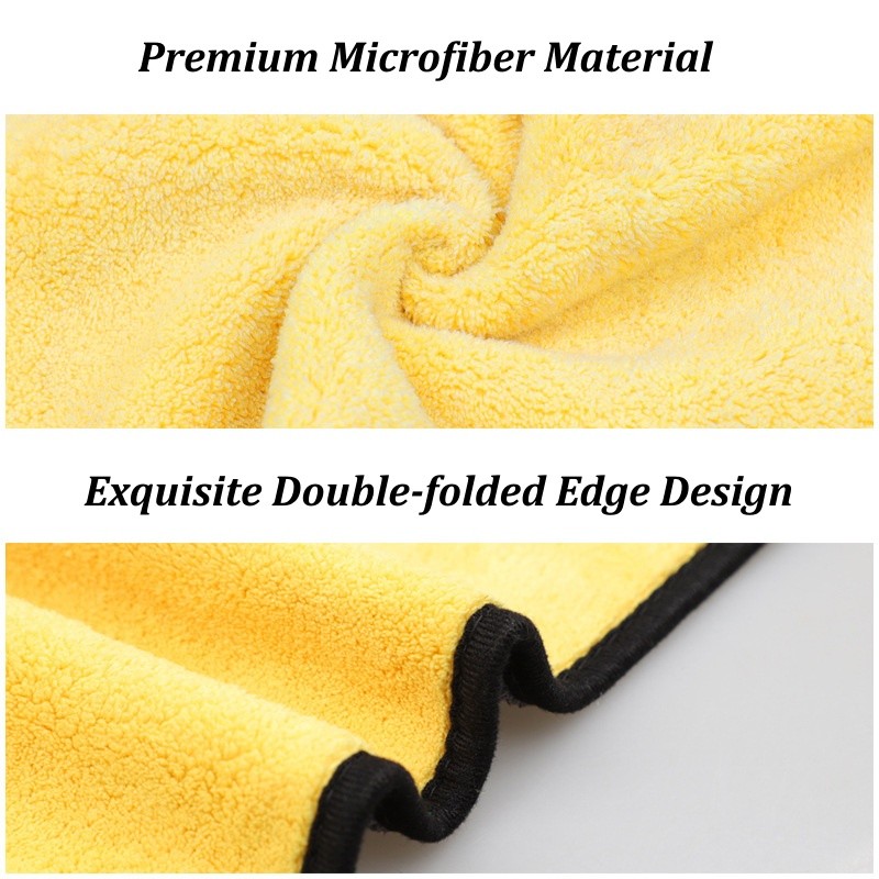5pc Microfiber Cleaning Cloth Extra Thick Rag Car Wash Polishing Detailing Towel