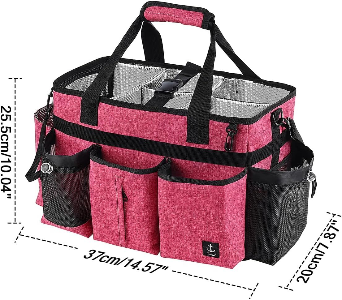 Large Wearable Cleaning Caddy Bag with Detachable Divider, Cleaning Organizer &