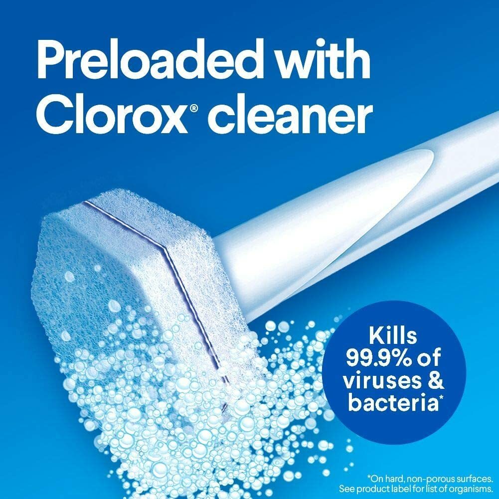 CLOROX 3-IN-1 Toilet Cleaning STARTER KIT ~ WAND + CADDY + 6 SCRUBBING PADS