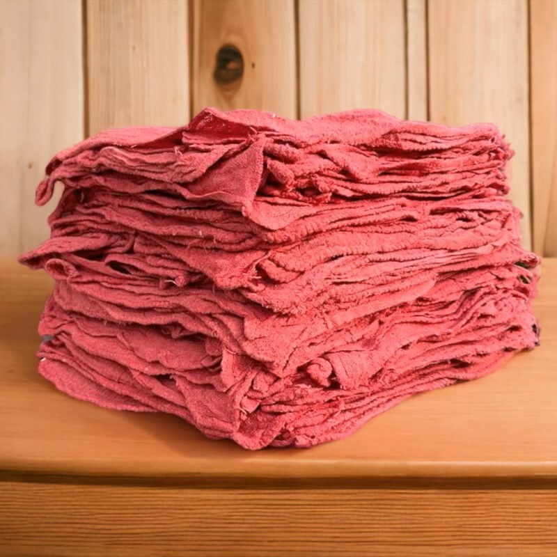 100 Pcs Red Shop Towels Jumbo 15×15 Cleaning Rags, A-Grade & Free Shipping