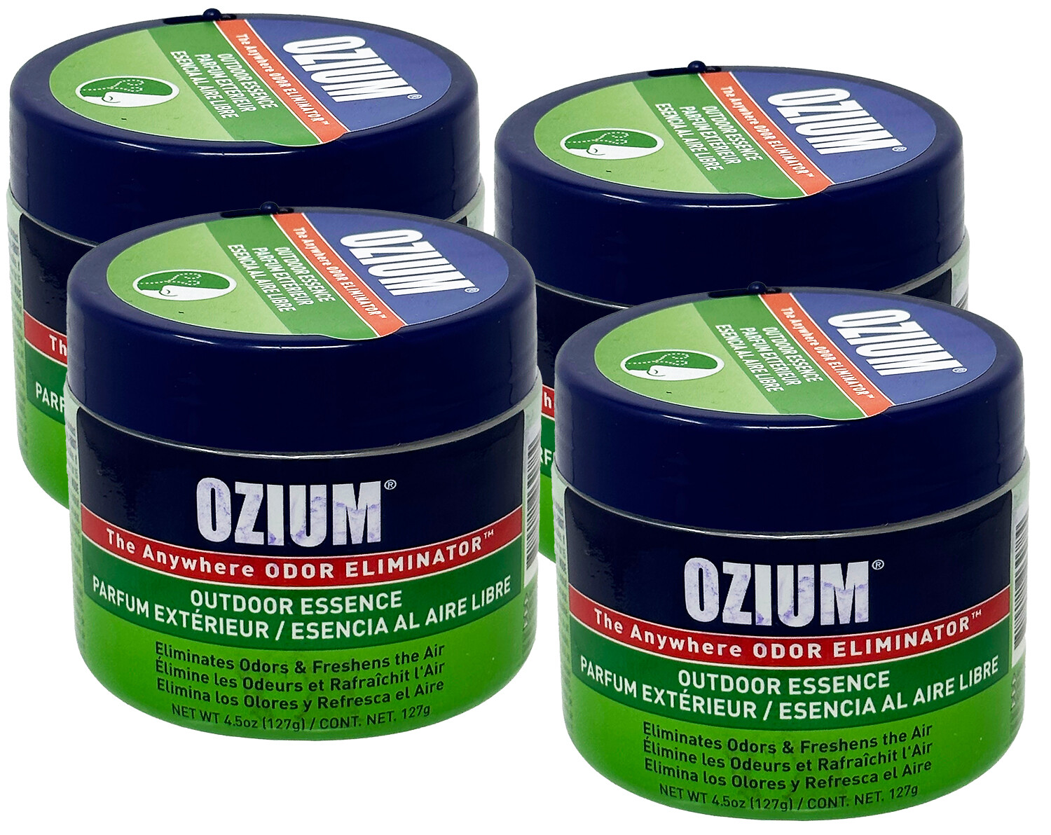 Ozium Air Sanitizer 4.5 oz Gel: Car Air Freshener, Outdoor Essence, 4 Packs