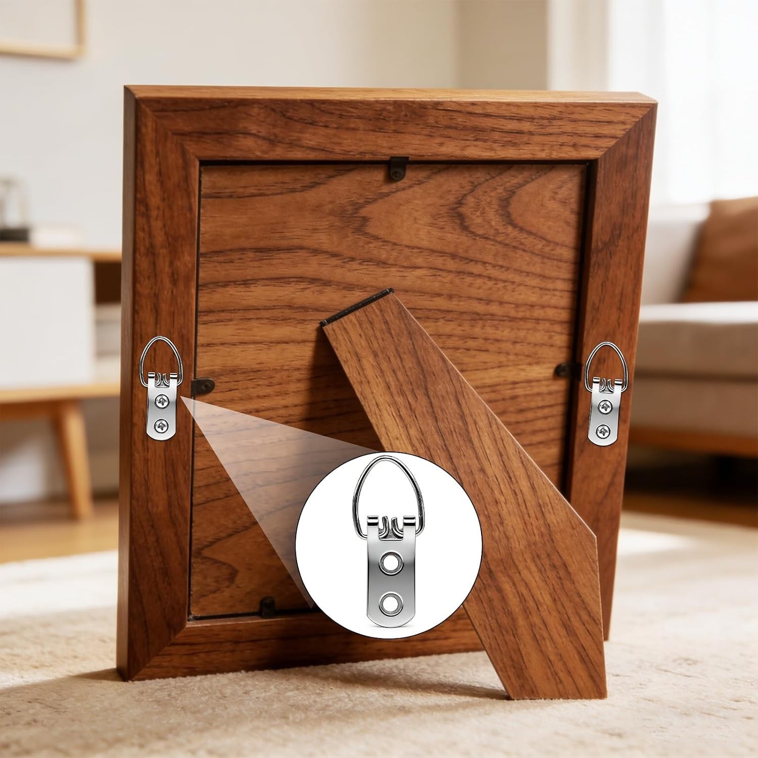 Durable 20 Pcs D Ring Picture Hangers with Screws – Stainless Steel Hanging Kit