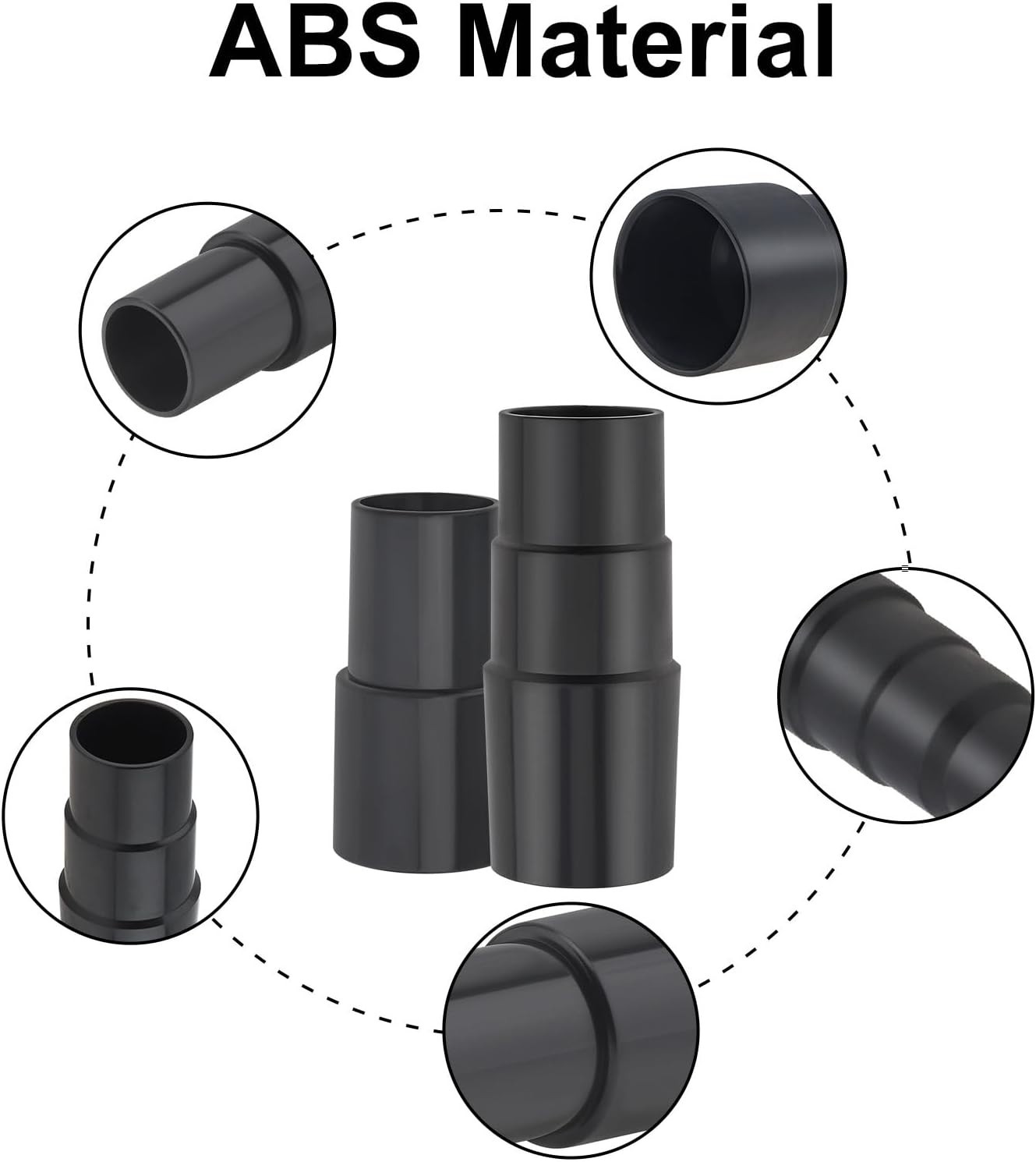4-Pcs Vacuum Hose Adapter Kit – Reducer Connectors for Wet Dry Shop Vac, 25-42