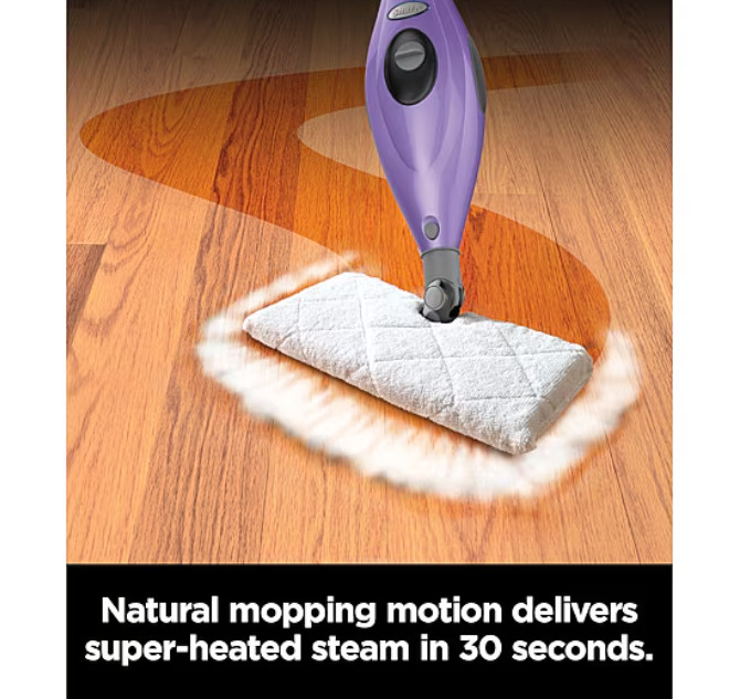 Shark Steam Pocket Mop with Washable Pads for Hard Floors, Lightweight, Purple