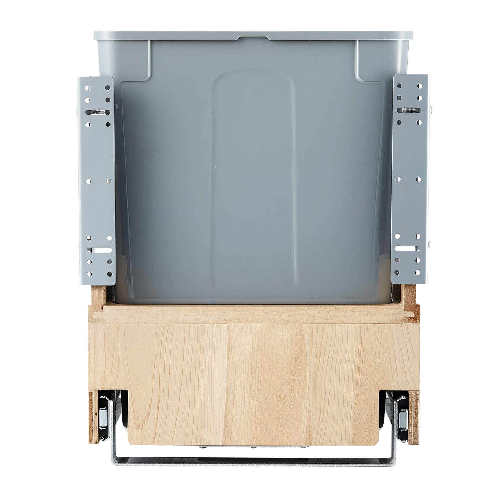 Double 35QTx2 Pullout Waste Container Under Cabinet Kitchen Bin Trash Can