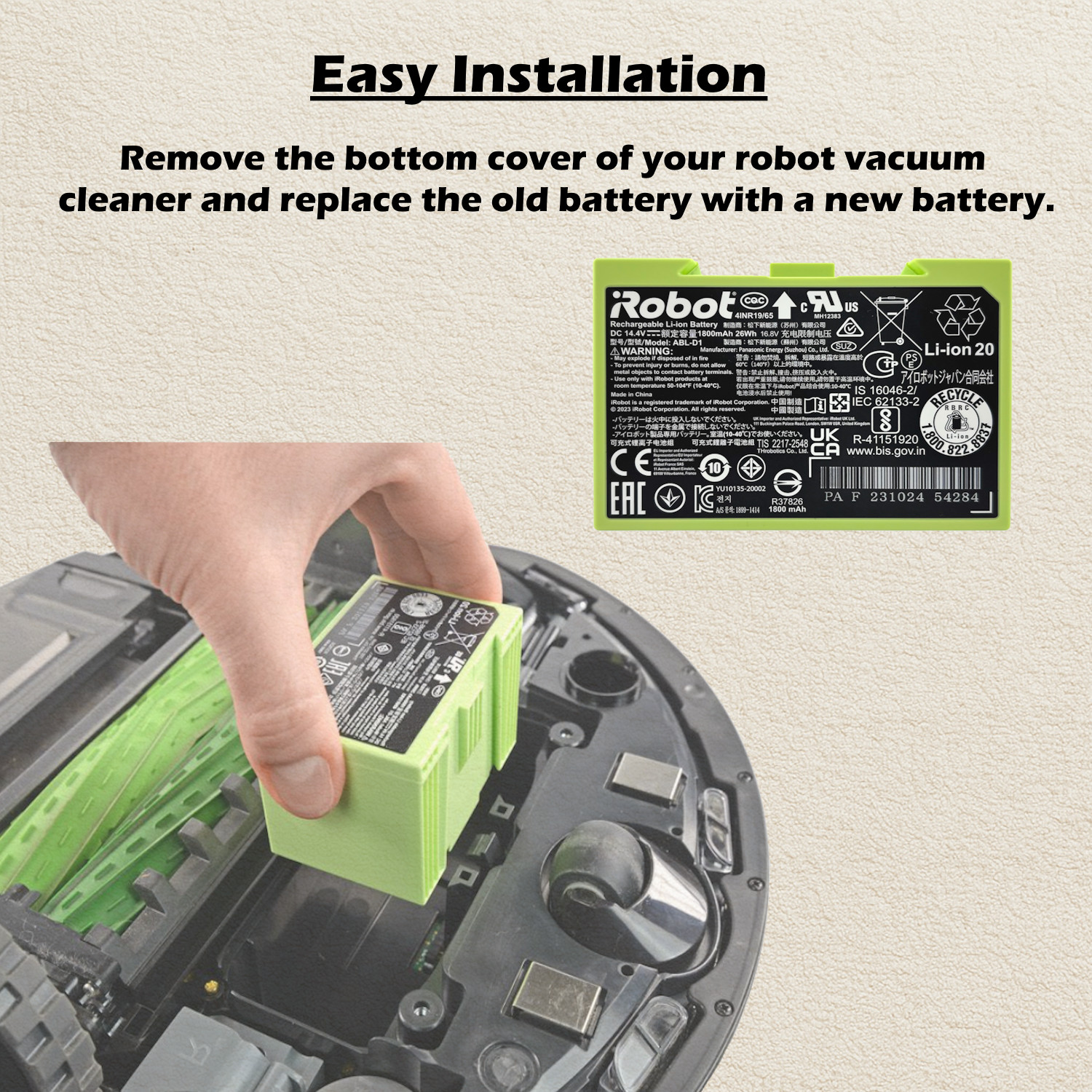 New Original iRobot Roomba j7 j7+ / Plus Rechargeable Lithium Ion Battery ABL-D1